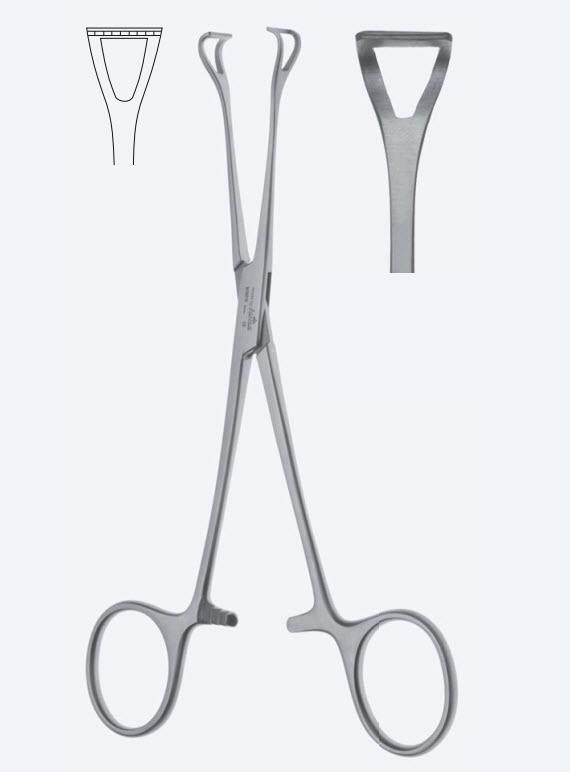 Зажими, хірургічні, "Babcock", для захоплення органів і тканин, прямі, вікончасті, довжина 215 мм. Бренд - Asanus Medizintechnik Gmb, Німеччина